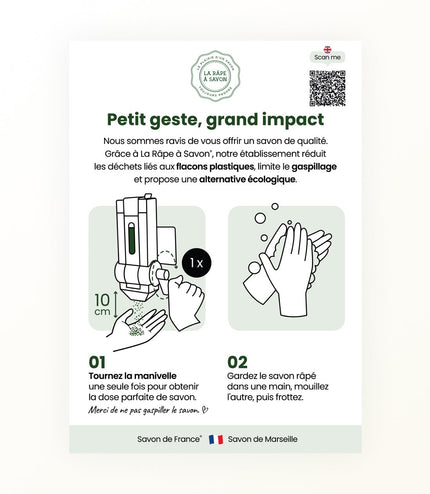 Autocollant repositionnable explicatif | 10x15cm - La Râpe à Savon