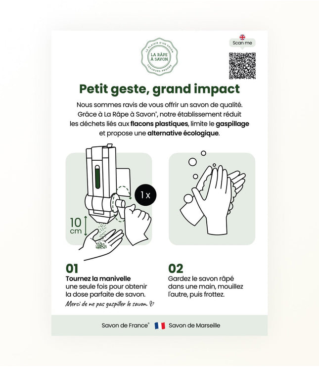 Autocollant repositionnable explicatif | 10x15cm - La Râpe à Savon